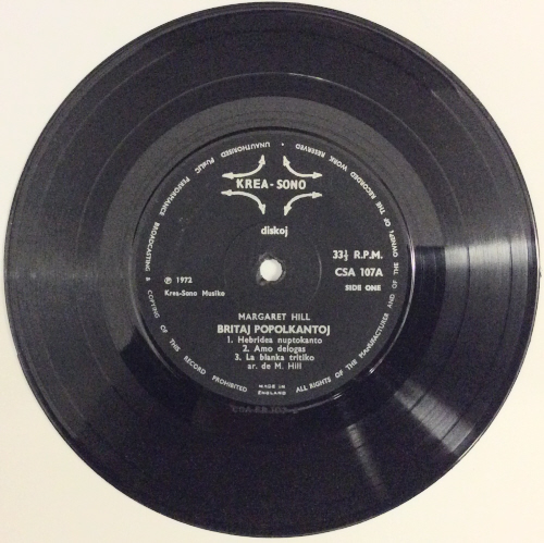 Margaret Hill = Britaj Popolkantoj - Rare Collectors Record